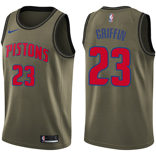 Nike Pistons 23 Blake Griffin Green Salute to Service Youth NBA